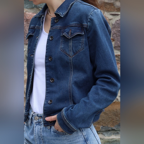 Oversized Faux Denim Jacket - Picture 3 of 7